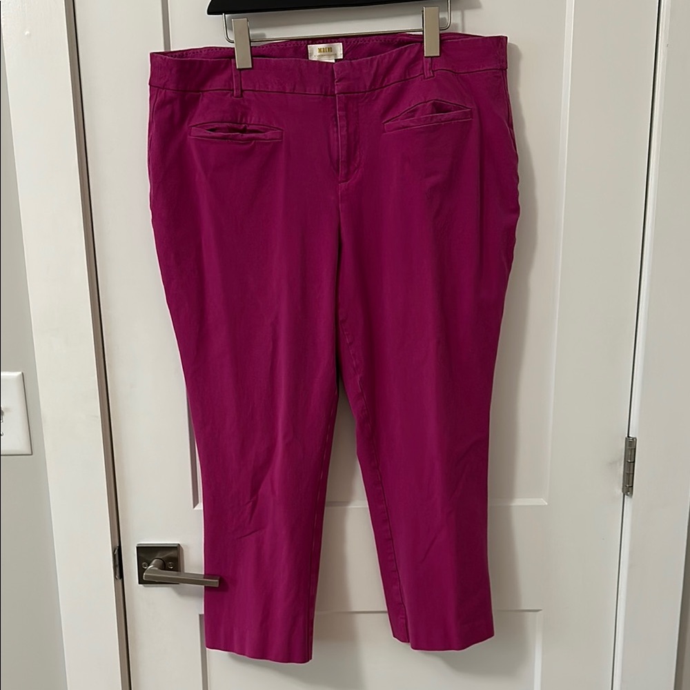 Anthropology Maeve Fuchsia Cropped Pants